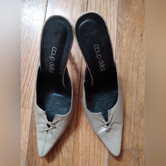 Coup D’Etat - Bronze Metallic Taupe Mule Heels - Size 10 - Picture 4 of 7